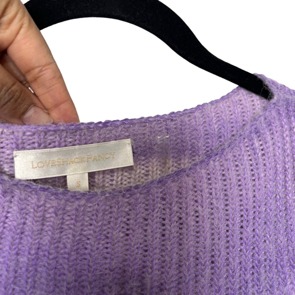 LoveShackFancy Rosie Pullover Sweater Sz S Lavender Wool Alpaca - Picture 5 of 7